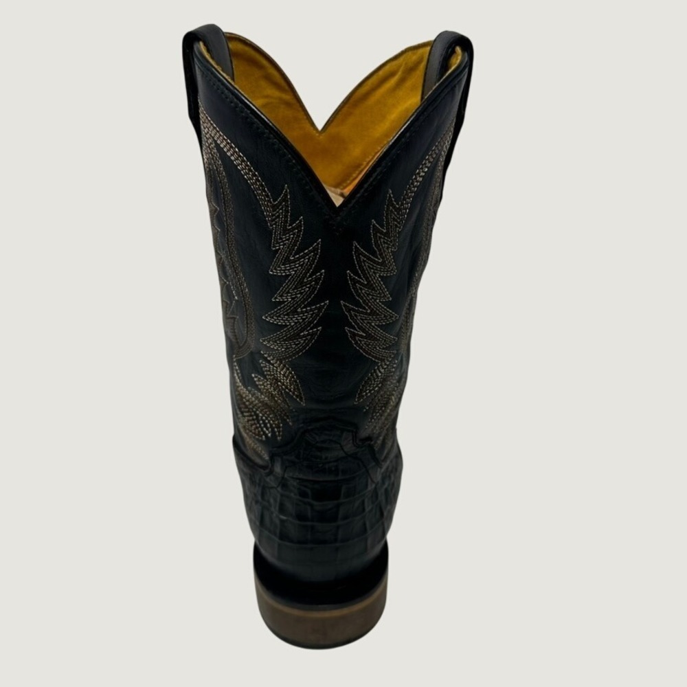 Cavenders Youth Boys Cowboy Boots 6D Black Crocodile Print Leather CV20140Y - Picture 9 of 15